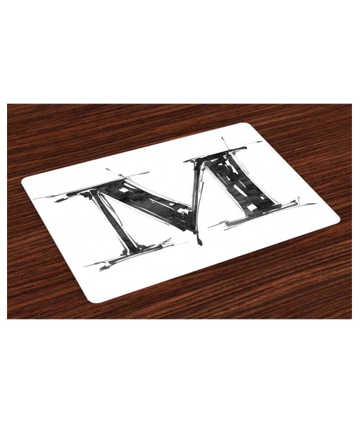 Letter M Place Mats  Set of 4