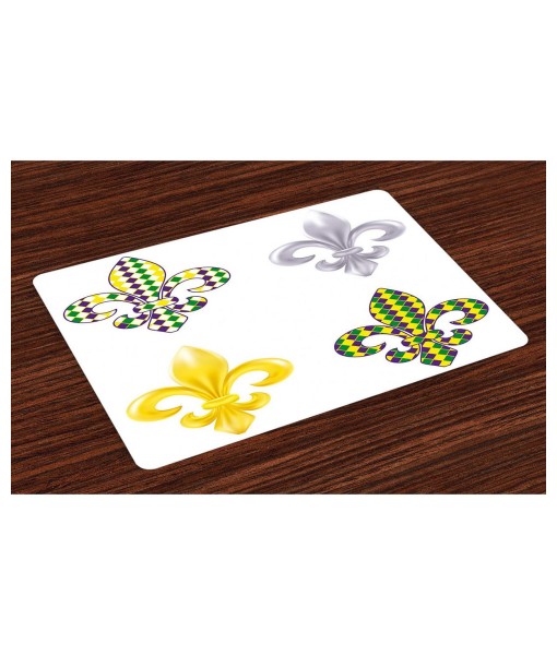 Colorful Mardi Gras Placemats - Set of 4