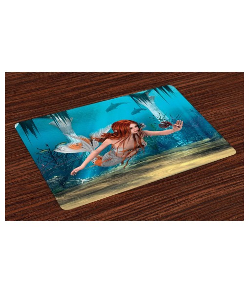 Mermaid Place Mats  Set of 4