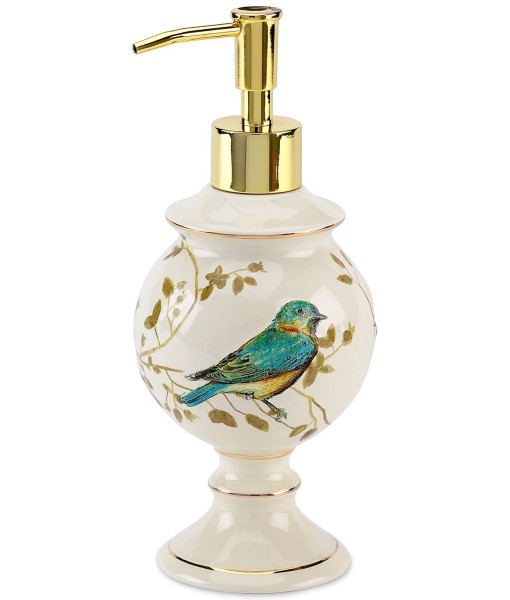 Bath Accessories  Gilded Birds Soap and Lotion Dispenser