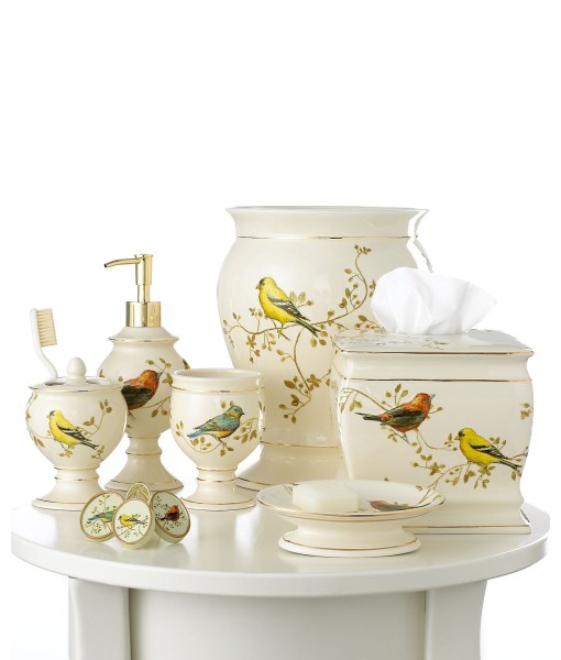 Bath Accessories  Gilded Birds Soap and Lotion Dispenser